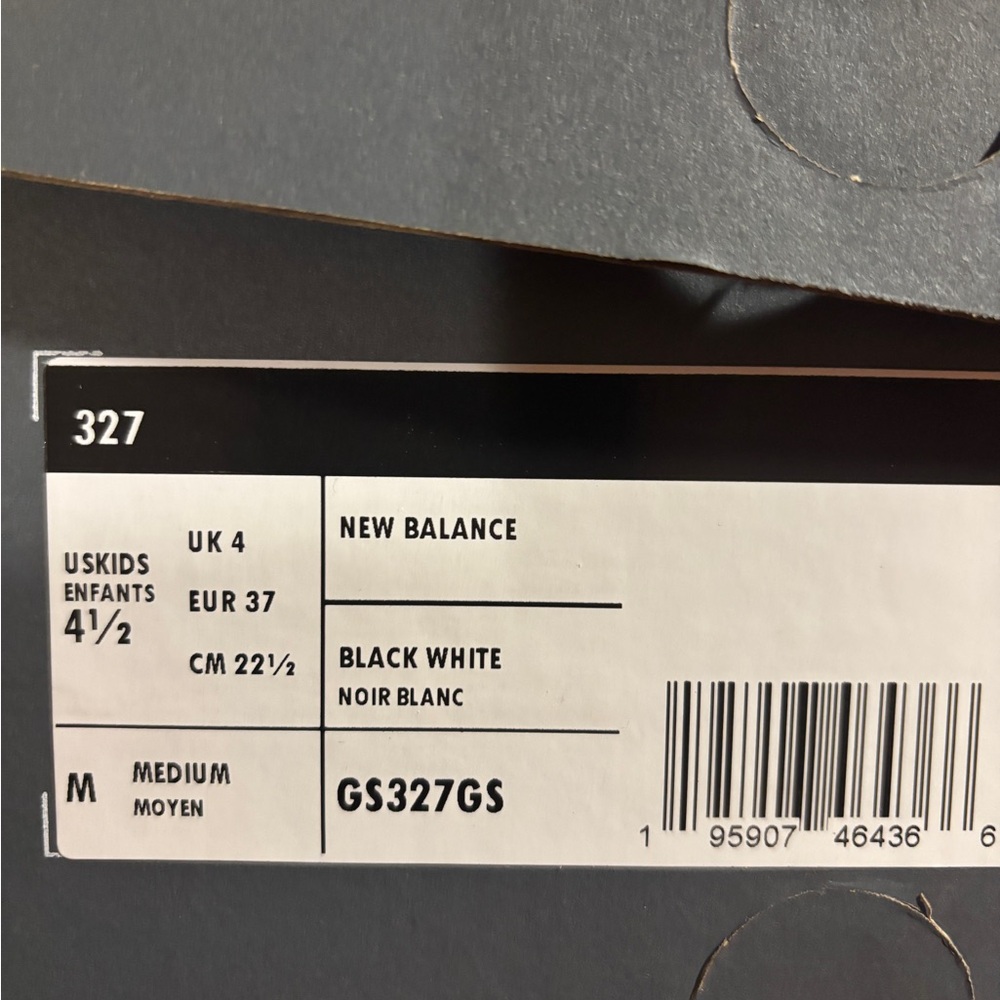 New Balance Youth 327 Black White Casual Running Shoe - GS327GS - Picture 10 of 14
